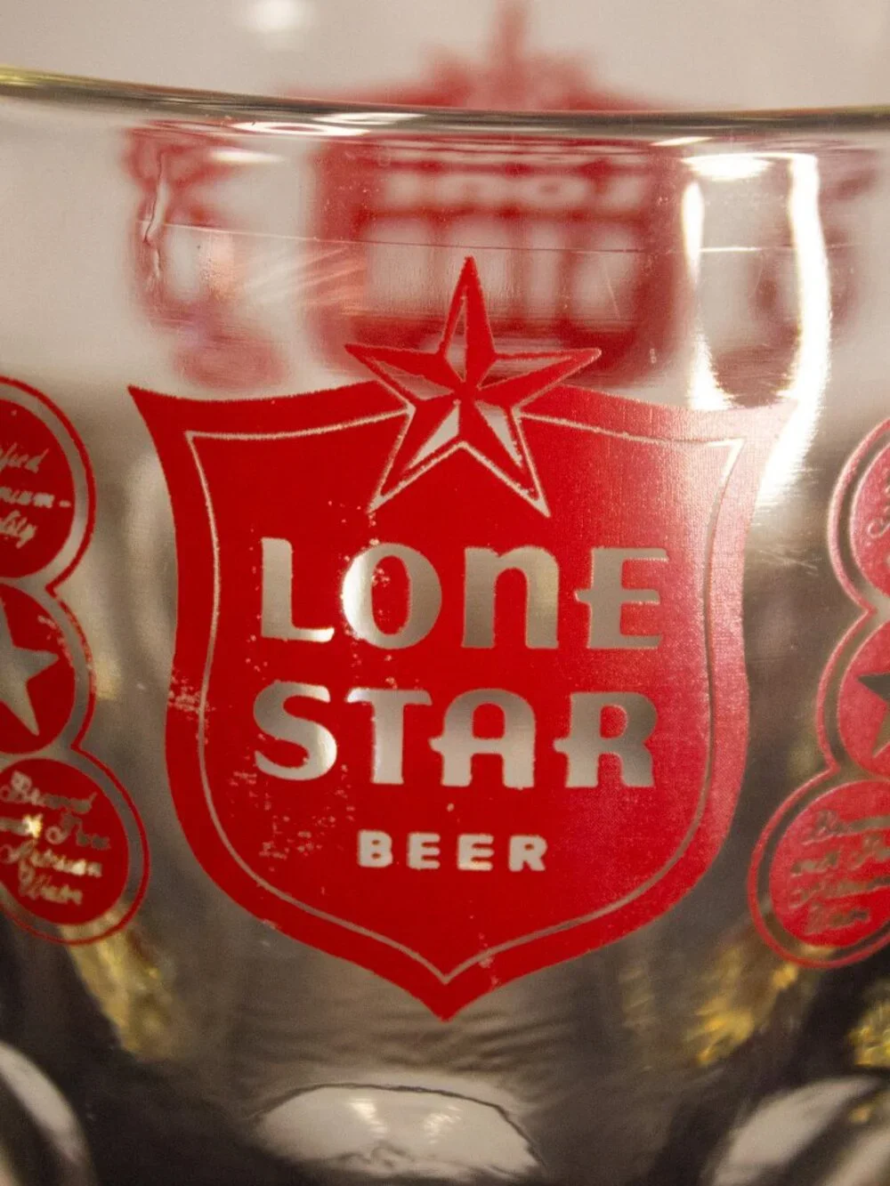 Vintage Lone Star Beer Thumbprint Goblet-8 Ounce Stem Goblet